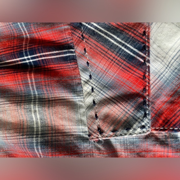 Wranglers Men’s Plaid Snap Button Long Sleeve Shirt size large - Picture 3 of 12